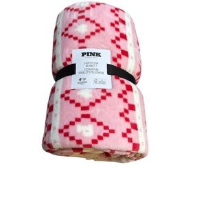 PINK Victoria's Secret Plush Blanket - Pink and Red